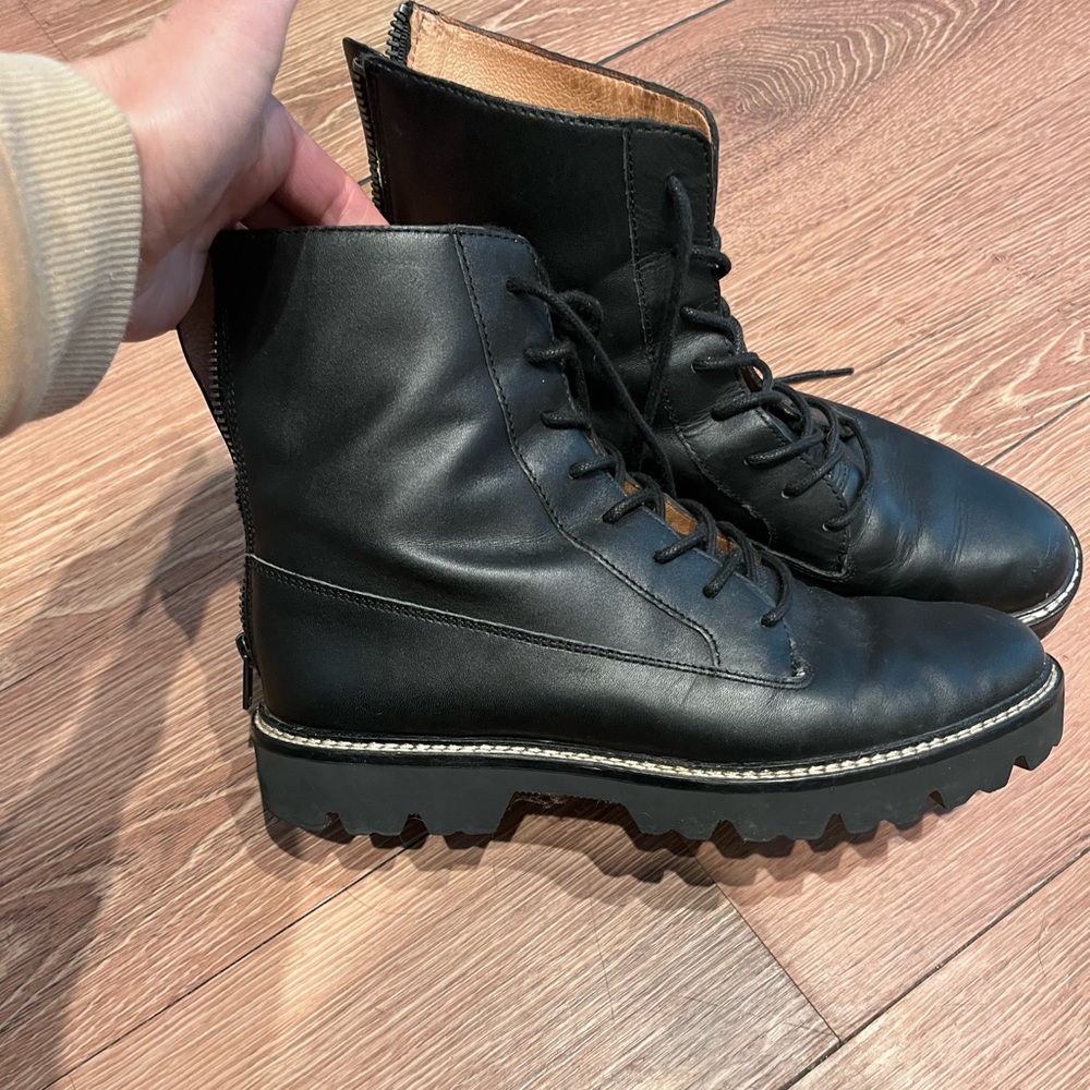Madewell Black combat/dr Martin style boots size 9.